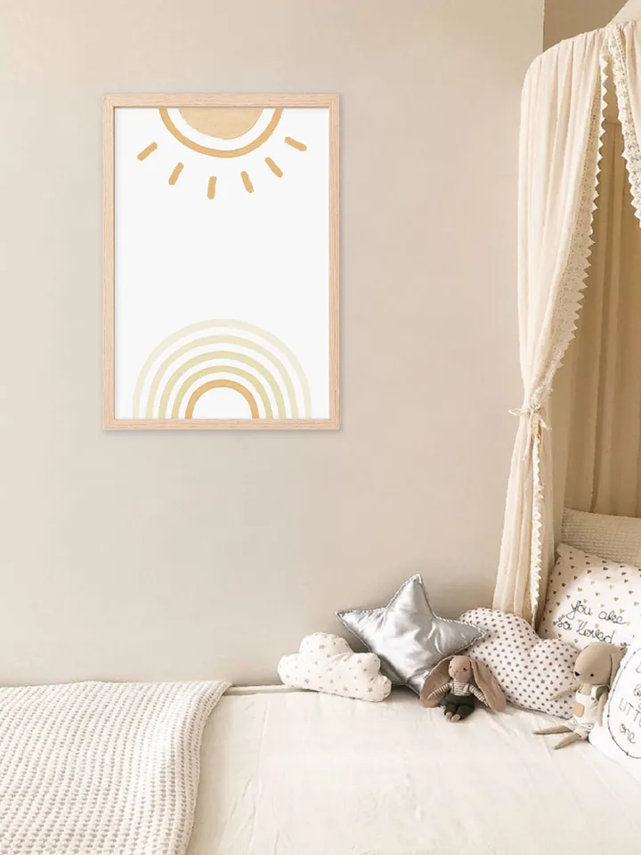 Sun Wall Art Rainbow Art Prints Pastel Printable Wall Art Nursery Decor Boho Digital Print Download Printable Art Prints