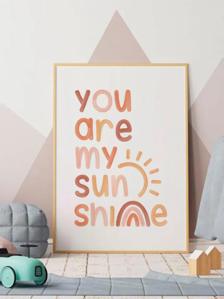 You Are My Sunshine Wall Art Boho Print Baby Nursery Wall Art Sunshine Baby Shower Gift Shelf Decor Song Lyrics Printable Digital Download