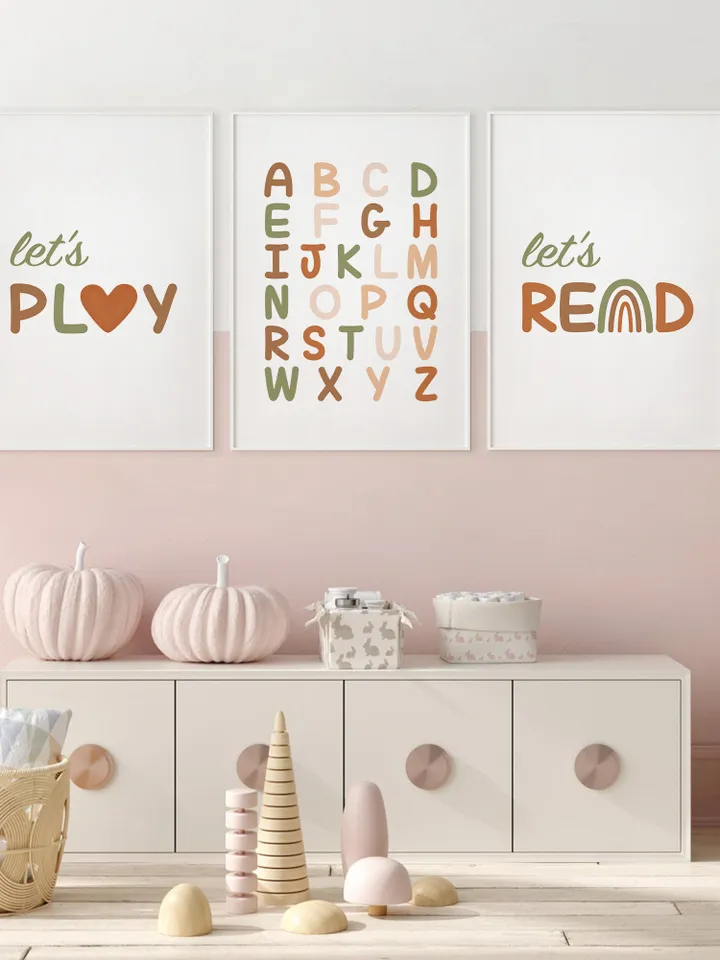 Playroom Wall Decor For Kids Boys And Girls Instant Download Prints Set Of 3 Unique Homeschool Elementary Abc Motivational Boho Wall Hanging
