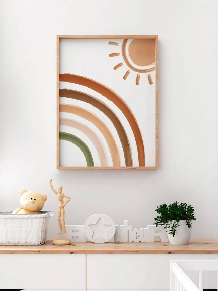 Sun Rainbow Boho Nursery Prints Absrtact Wall Decor Art Neutral Poster For Boy And Girl Printable Baby Gift Instant Digital Download