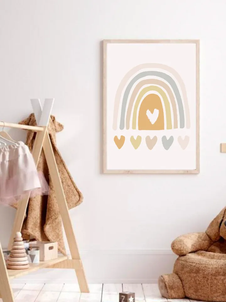 Pastel Color Rainbow Nursery Prints Wall Art Prints Girl Nursery Prints Boy Boho Nursery Art Prints Digital Download