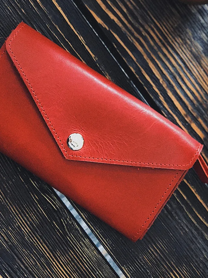 Green leather wallet_handmade leather pocketbook_green leather purse_womens emerald green wallet, credit card purse Button Wallet