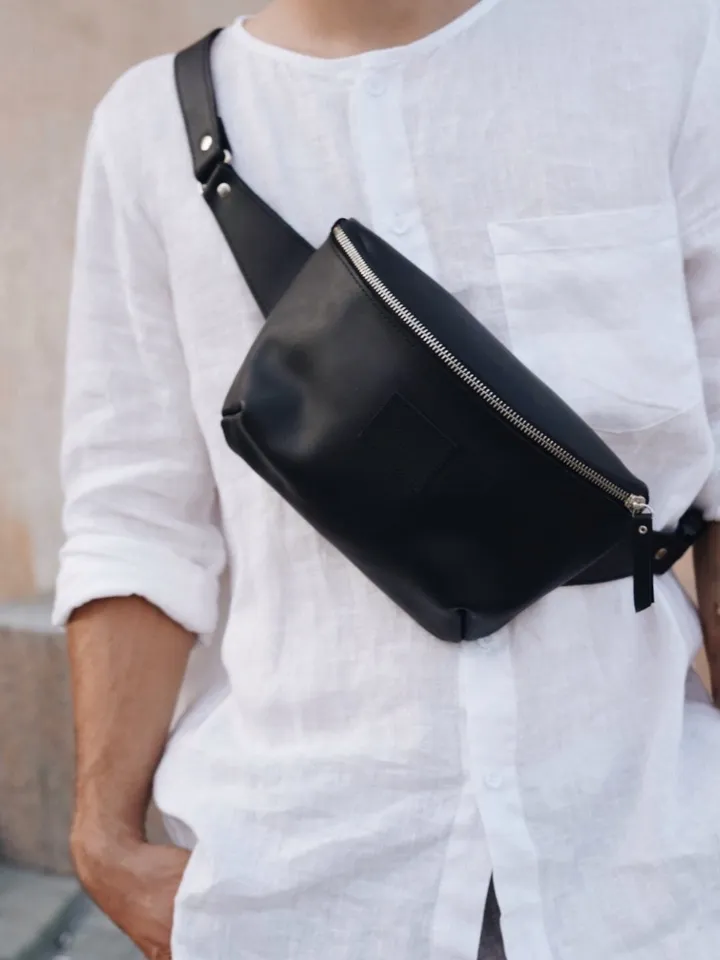 Leather Fanny pack, Hip bag, Bum bag, Gift for him