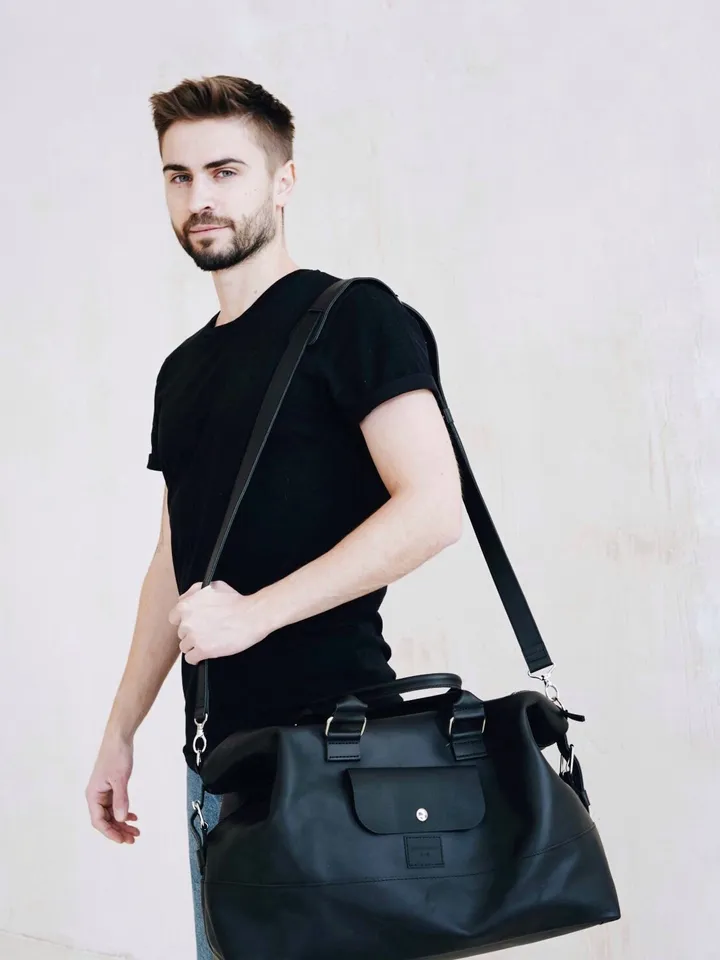 Duffle bag for men,Genuine leather bag, Weekender bag, gifts for men, Groomsmen gift