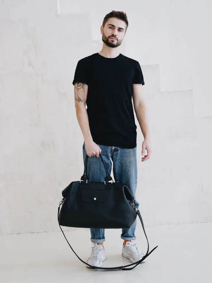 Duffle bag for men,Genuine leather bag, Weekender bag, gifts for men, Groomsmen gift
