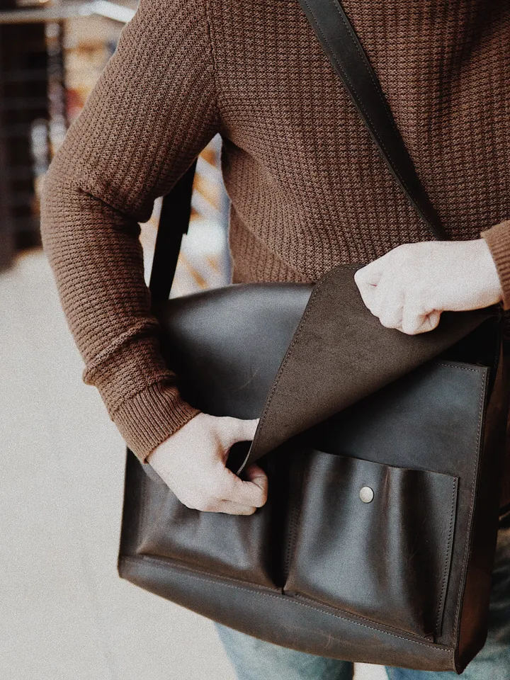 Brown Leather Bag for men, Leather Laptop bag, Leather messenger bag men, Computer bag, Leather briefcase, 60th birthday gift for men