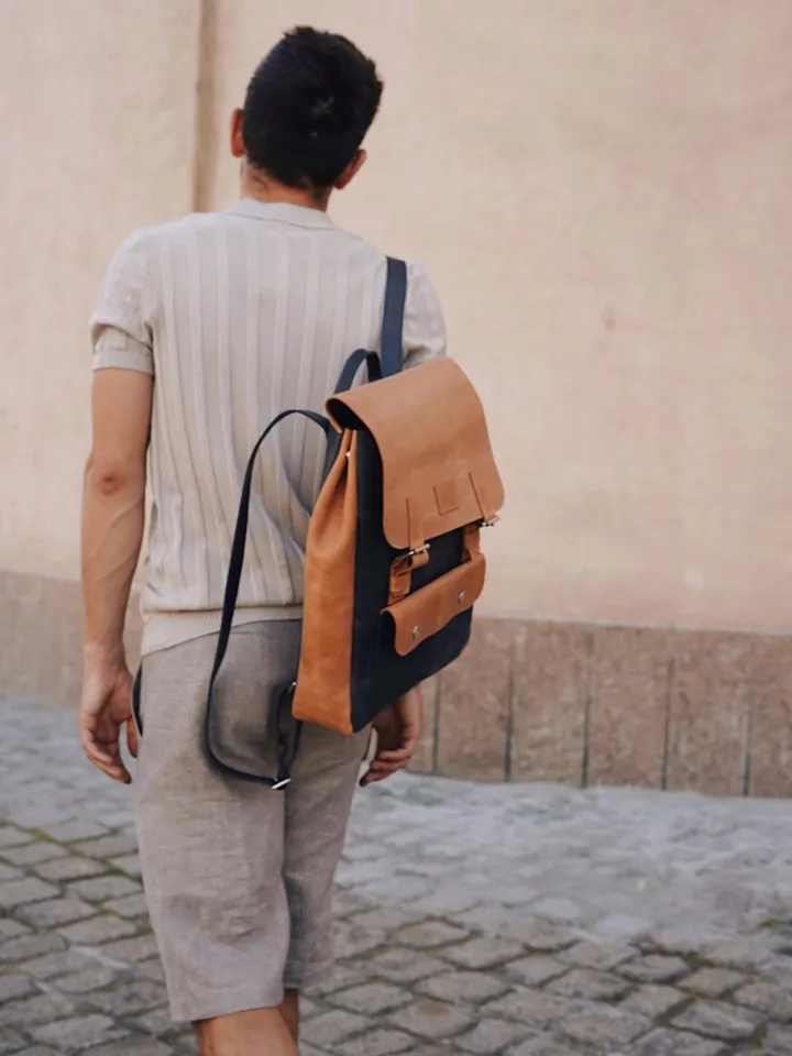 Waxed Leather Backpack Large size Backpack Rucksack Laptop Backpack Travel Backpack Unisex School Backpacking Gift for Him Gift for Men’s