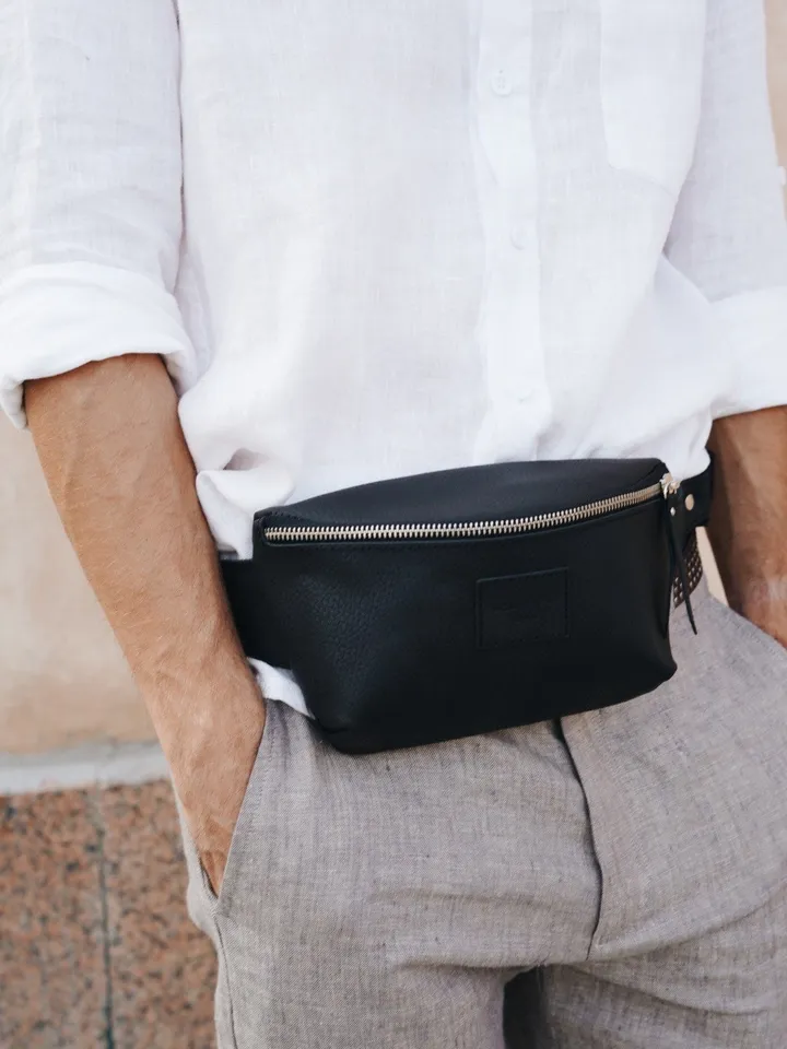 Leather Fanny pack, Hip bag, Bum bag, Gift for him