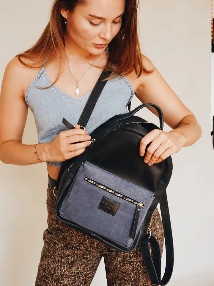 Leather mini backpack for women, Rucksack damen, Gift for her