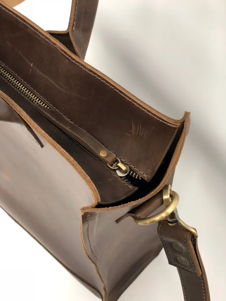 Brown Leather Bag Laptop bag Women Tote bag personnalisable Minimal leather shoulder bag Computer bag Tote bag vierge Mother’s Day gift