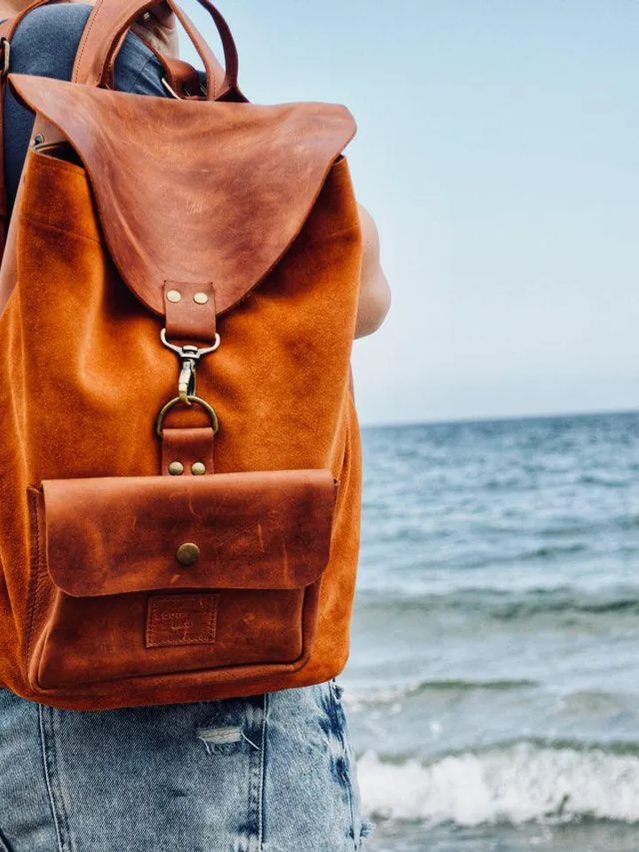 Leather backpack, leather rucksack damen, laptop backpack women