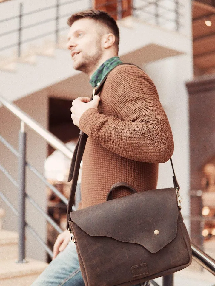 Messenger leather bag, leather Laptop bag for Men, Brown leather bag, Shoulder bag, Business women Bag