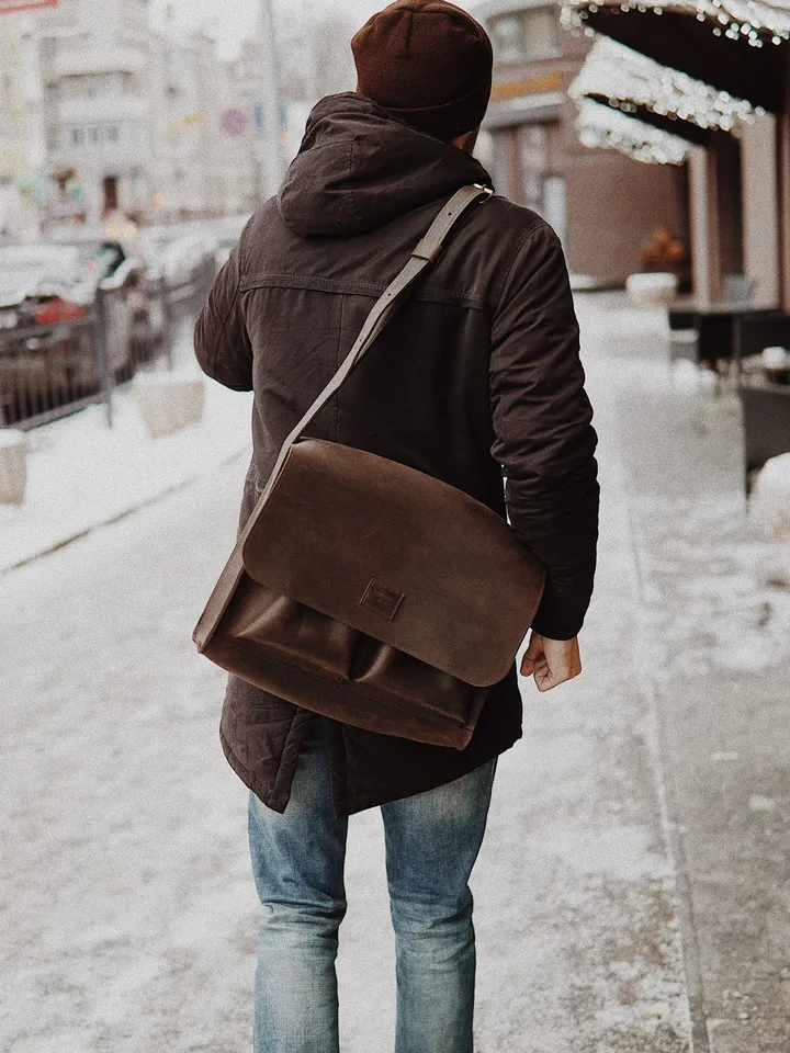 Brown Leather Bag for men, Leather Laptop bag, Leather messenger bag men, Computer bag, Leather briefcase, 60th birthday gift for men