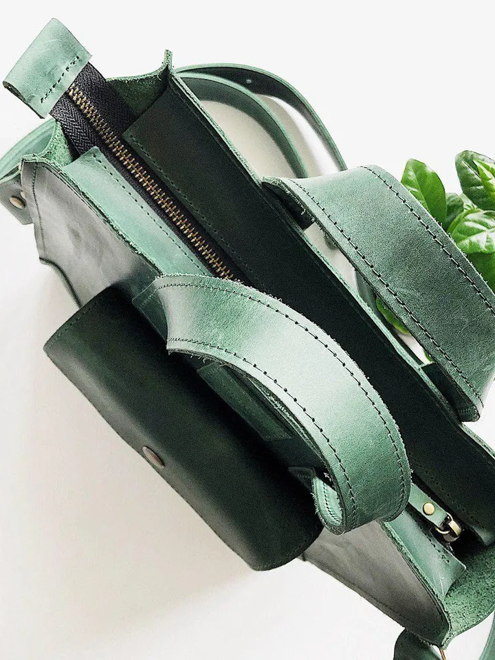 Green Shoulder bag, Leather bag, handbag, Crossbody bag, Slytherin Tote bag, Ita bag, weekender bag, messenger bag, Toiletry bag women