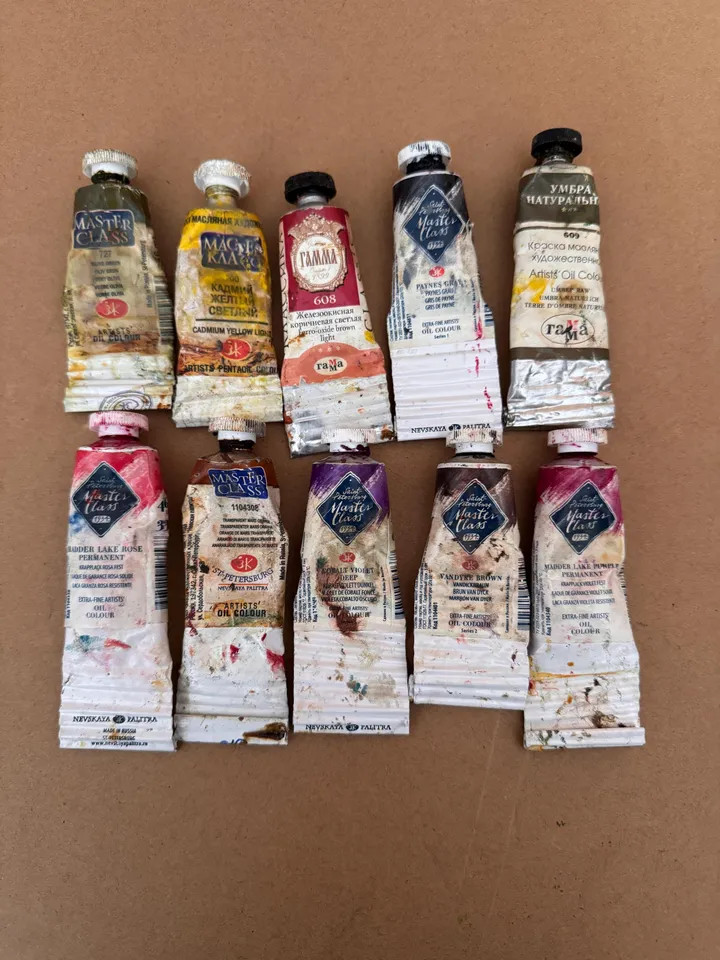 Oil Paints Tubes Professional Paints Used Oil Painting Set of 10