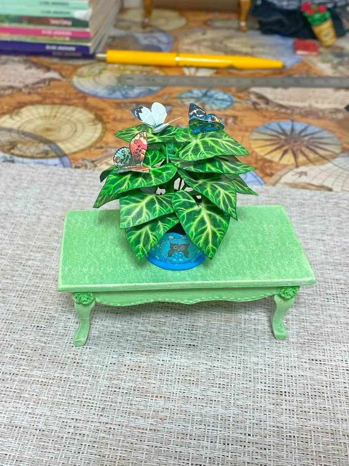 Flowers in a pot. 1:12. TUTORIAL. Dollhouse miniature.Flowers for a doll.