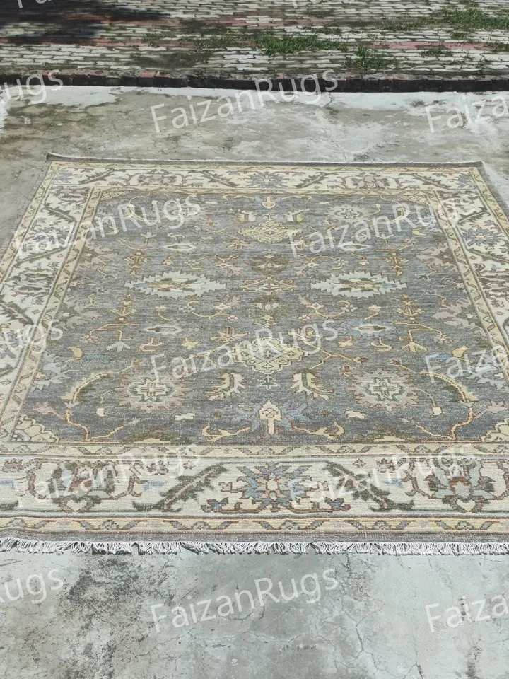 10X14 Gray Oushak rug muted multi size 8x10/9x12/10x14 Hand-knotted Vintage Oushak Wool Area Rug for Living Room, Dining room.