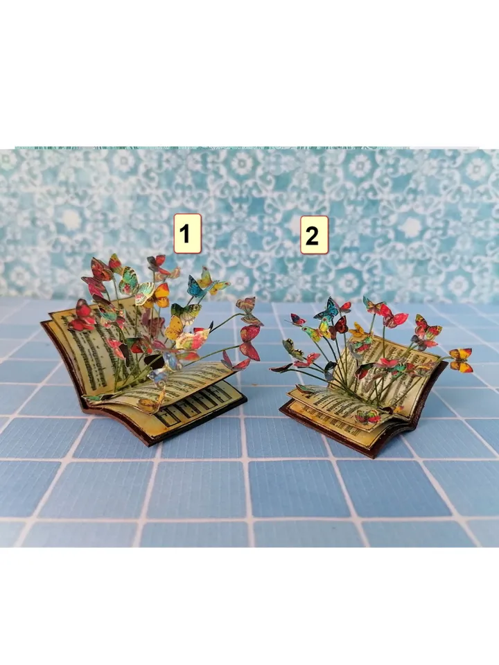 Miniature book with flying butterflies.1:12 scale.