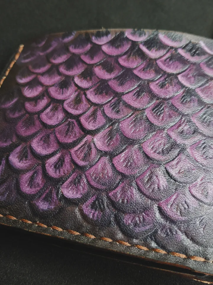 Dragon Wallet, Personalized Leather Custom Mens & Womens Bifold handmade Hand painted wallet, Engraved Unique wallet for men and women