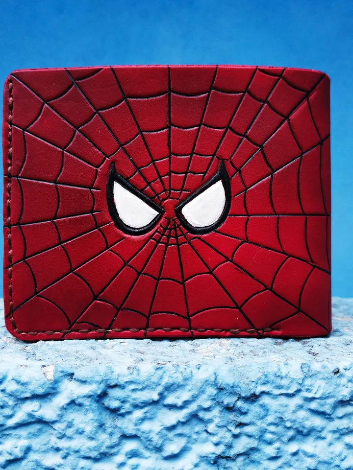 SPIDERMAN Wallet, 100% Leather Wallet, Custom Personalized Wallet Marvel Avengers Spider-man, Gift Geek, Geek Wallet, Marvel Gifts, Gift
