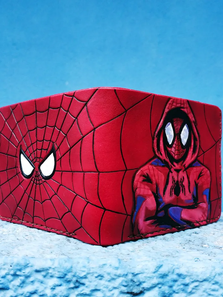 SPIDERMAN Wallet, 100% Leather Wallet, Custom Personalized Wallet Marvel Avengers Spider-man, Gift Geek, Geek Wallet, Marvel Gifts, Gift