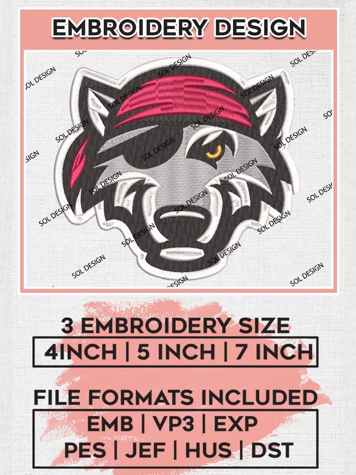 MiLB Erie SeaWolves Embroidery Design Files, MiLB Erie SeaWolves Logo, Minor League Baseball Logo Embroidery Designs, MiLB embroidery designs, Machine embroidery designs, Digital Download