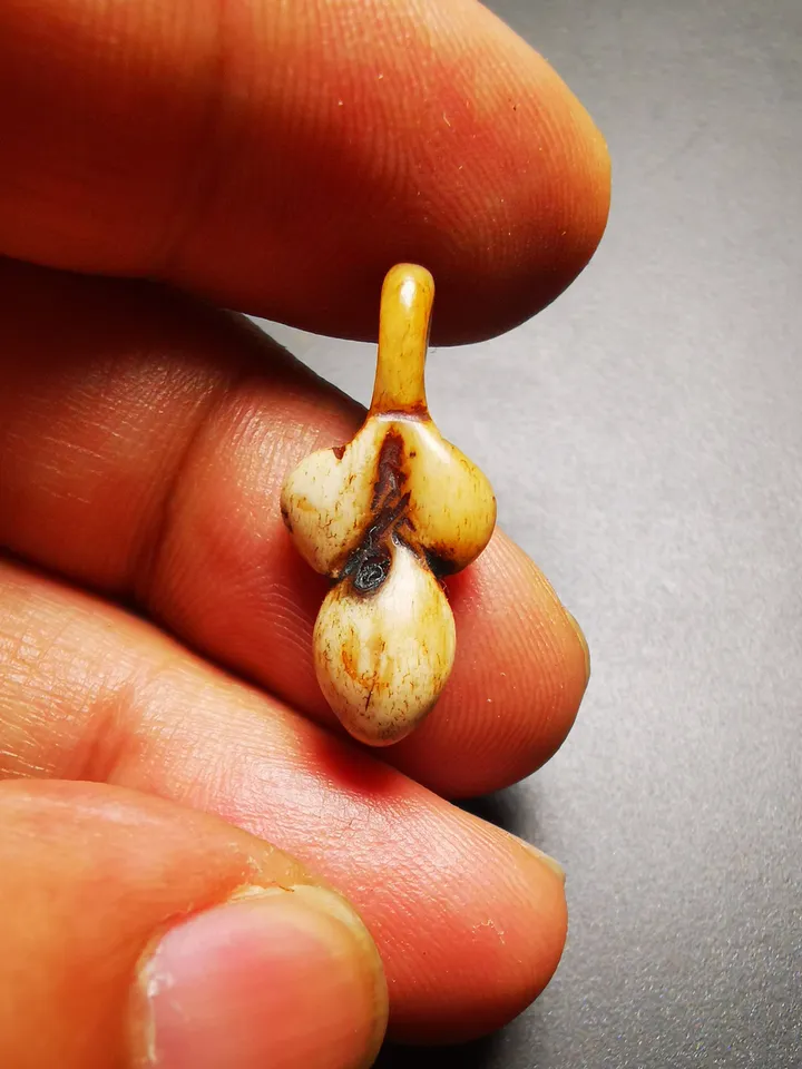 Gandhanra Tibetan Bone Carved Nubro Amulet,Mani Jewel/Wish-Fulfilling Cintamani, Pendant for Mala,Prayer Beads Accessories