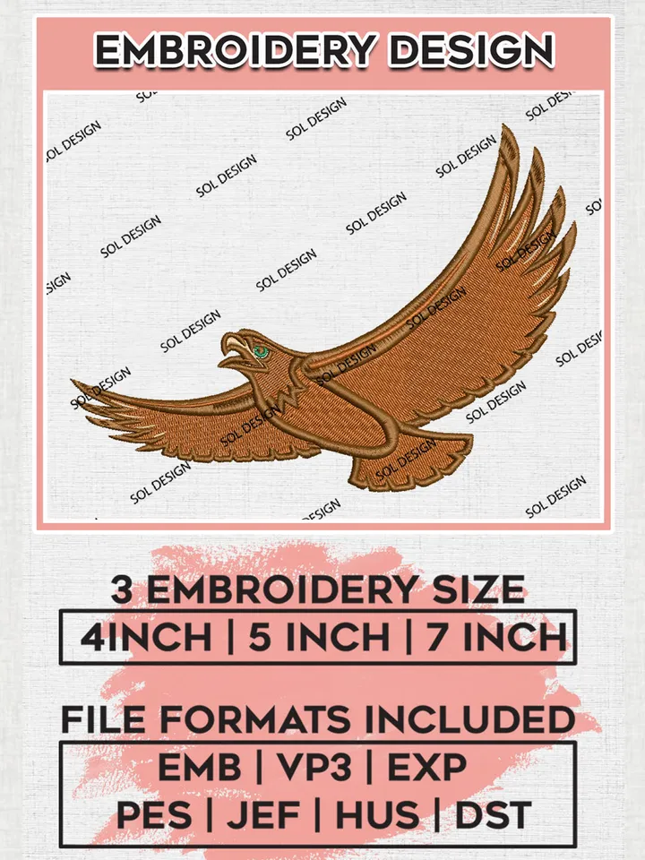 Lehigh Mountain Hawks College Team Mascot Logo Embroidery Design Files, NCAA Lehigh Mountain Hawks Machine Embroidery, NCAA Teams, 3 sizes, NCAA Machine embroidery designs, Digital Download