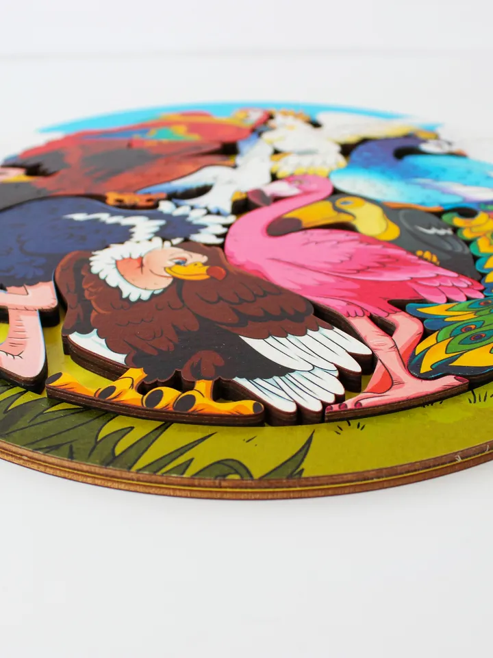 Wooden Puzzle - birds, Baby Toys Age 2 3 4 5 year, Wood Montessori Board game
