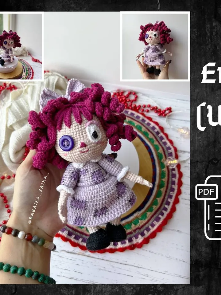 PDF Crochet Ragatha Pattern, Amazing Digital Circus Amigurumi Pattern, Crochet Monster, Halloween Doll Crochet Pattern, Amigurumi Doll