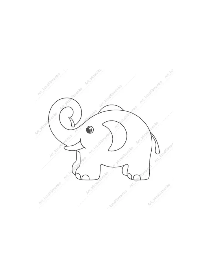 Elephant coloring page PNG JPG