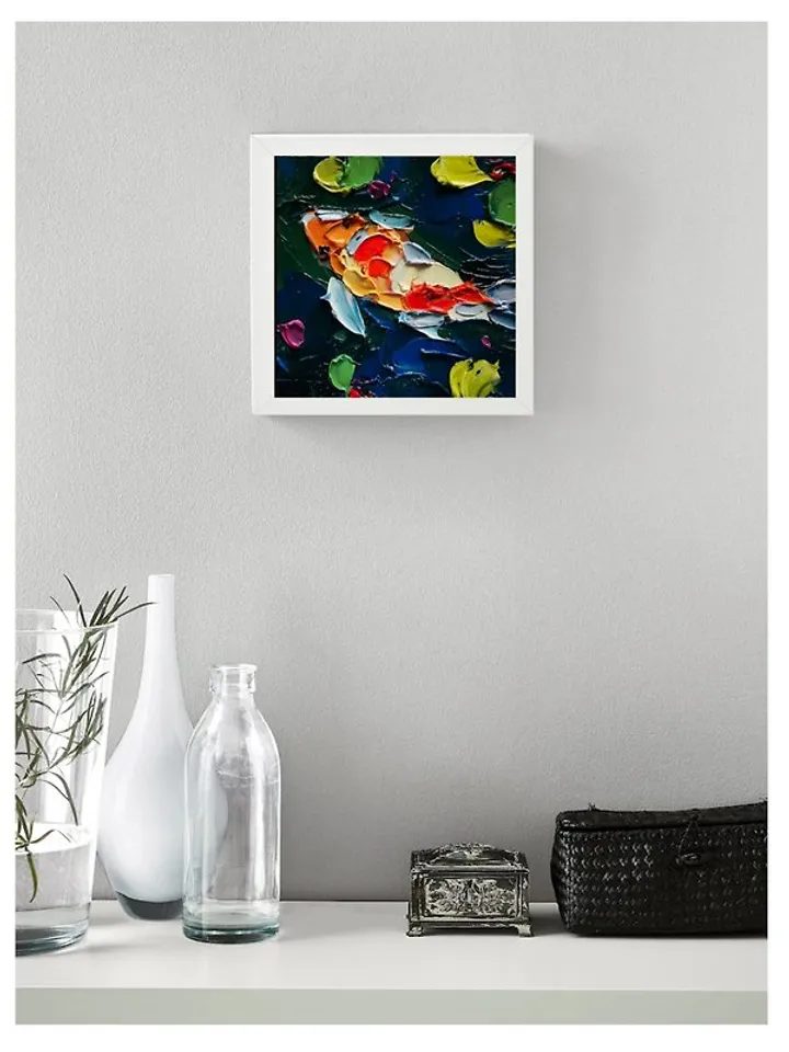 Koi Fish Painting 油畫原作 Feng Shui 手工油畫 Original Art 油畫 Small Impasto by Verafe