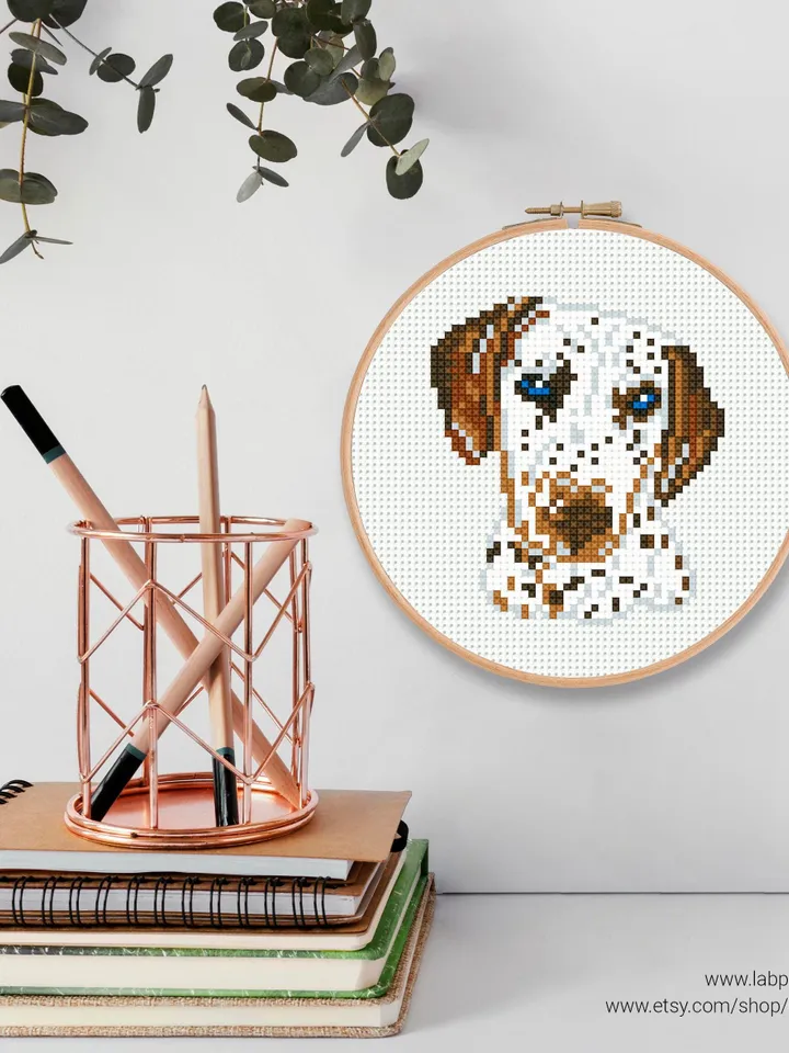 Mini Dalmatian dog Cross stitch patterns, animal, Abstract, pet, beginner counted, modern, gift DIY, embroidery, instant Digital PDF