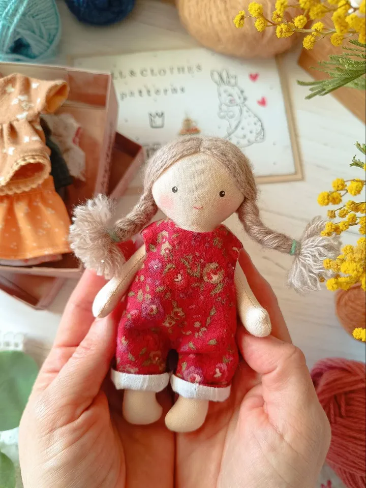 JUMPSUIT Sewing Pattern for 5.5 inch Doll — 5.5 inch Baby doll clothes pattern, Tiny doll jumpsuit, Miniature clothing pattern, Dress up doll