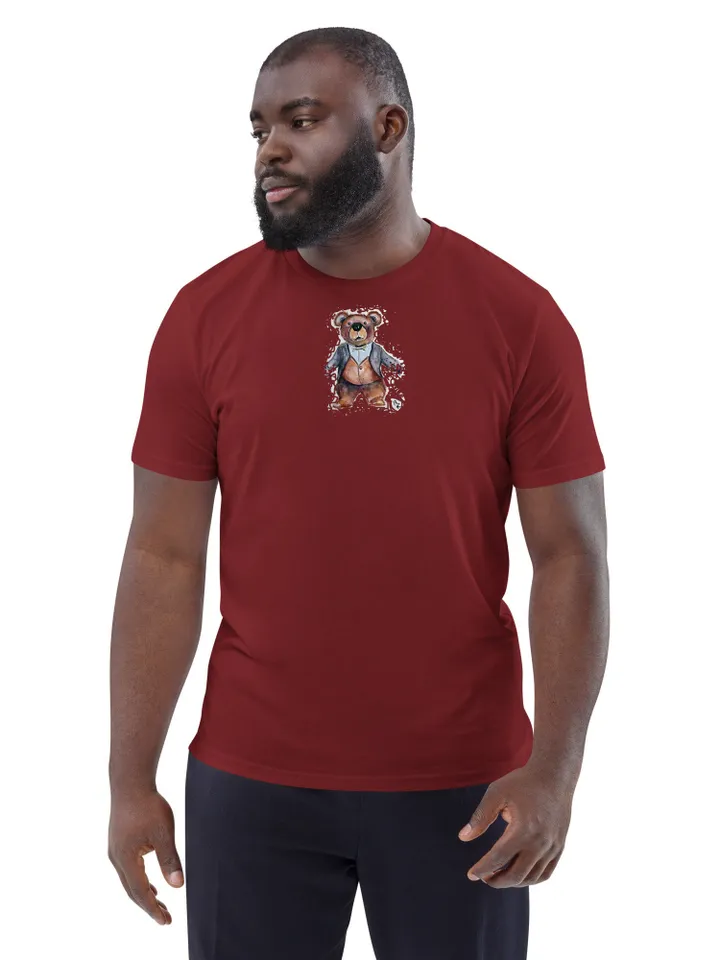 Teddy bear designer Unisex organic cotton t-shirt made with my original watercolor painting unique handmade unisex gift