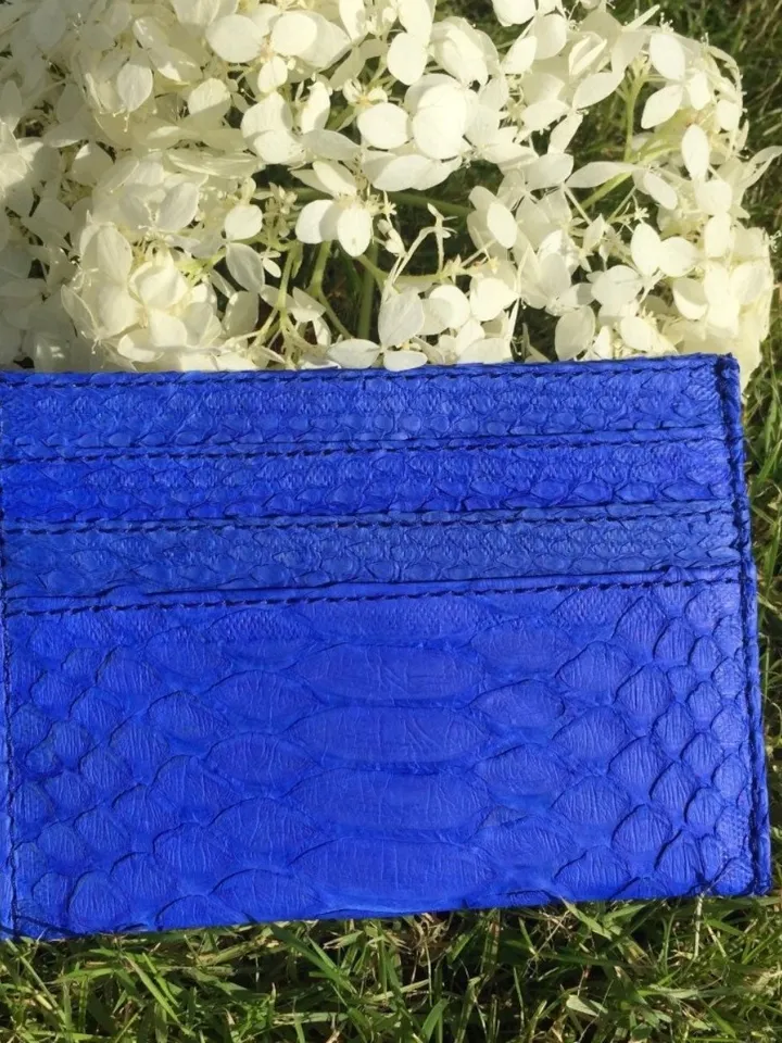 Business card holder | Credit Card Holder | Gift for him | Exotic leather cardholder | Python skin small wallet | Genuine python skin case