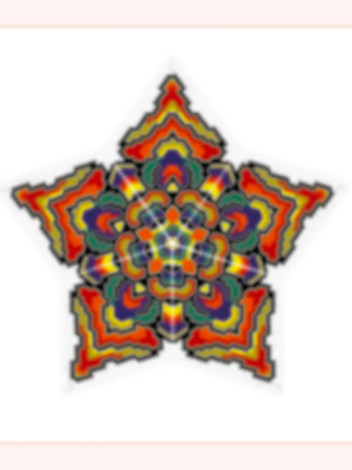 Beaded Star, Arabesque Seed Bead Pattern, Peyote Stitch, Multi Colour Ornament for Christmas Tree