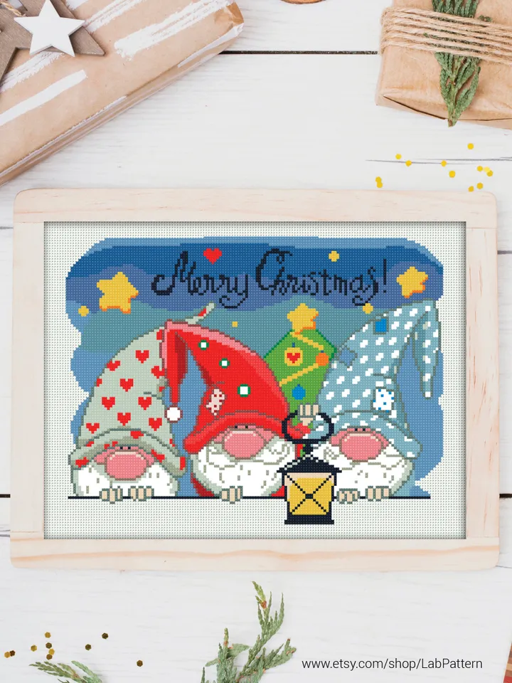 Gnomes Cross stitch pattern | Embroidery Pattern | Instant Download | Embroidery Designs