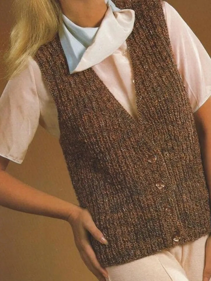 Waistcoat knitting pattern , knitting women waistcoat ,easy waistcoat PDF instant download