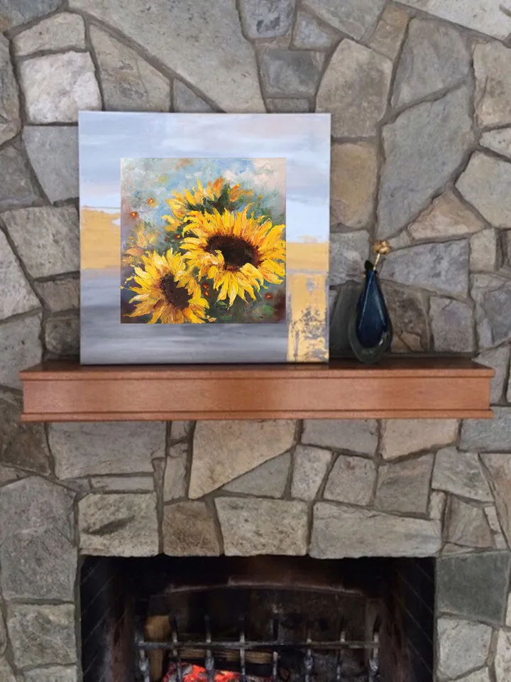Sunflower Oil Painting Original Floral Painting Sunflowers Wall Art Flowers Painting