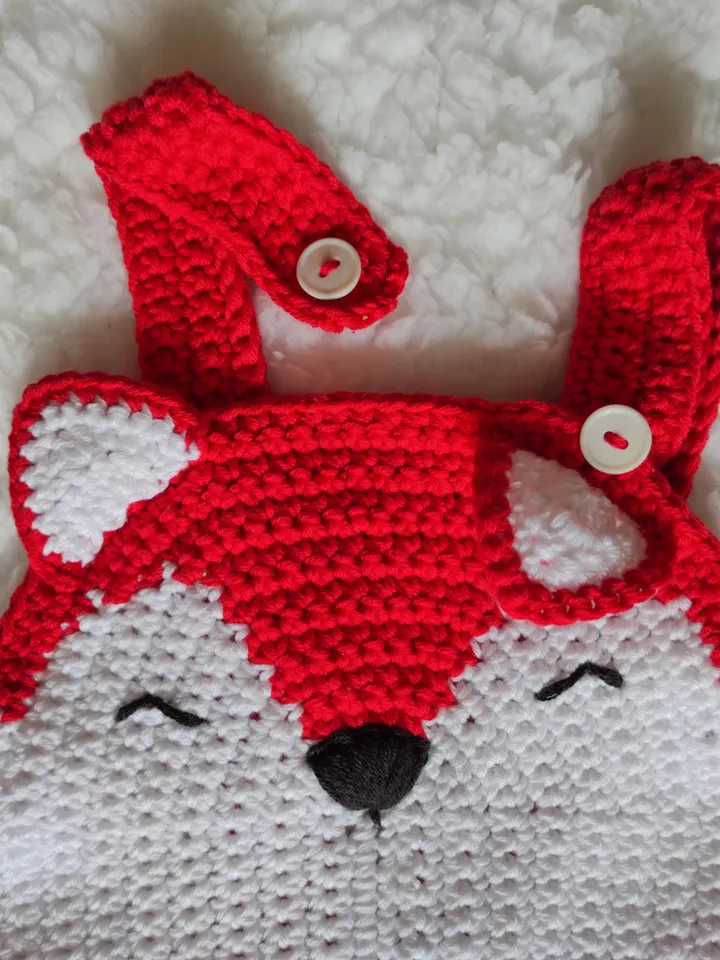 Crochet Pattern Baby Romper Fox or Squirrel, sizes Newborn to 12 months