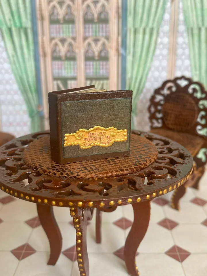 Photo album for a doll. Dollhouse miniature. 1:12. Dollhouse accessories.