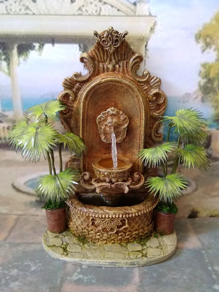 Miniature fountain. Fountain for the collection of dolls.1:12 scale.
