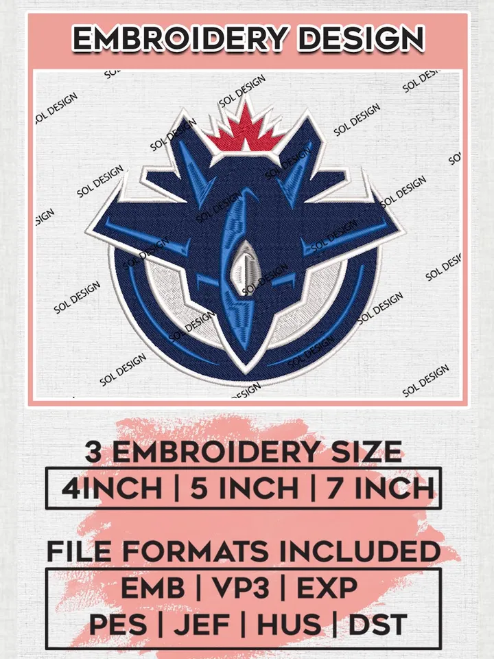 NHL Jets Logo Embroidery Designs, NHL Winnipeg Jets Machine Embroidery Designs, Hockey Team Logo Emb Files, NHL Embroidery Designs, NHL Machine Embroidery Designs, Digital Download