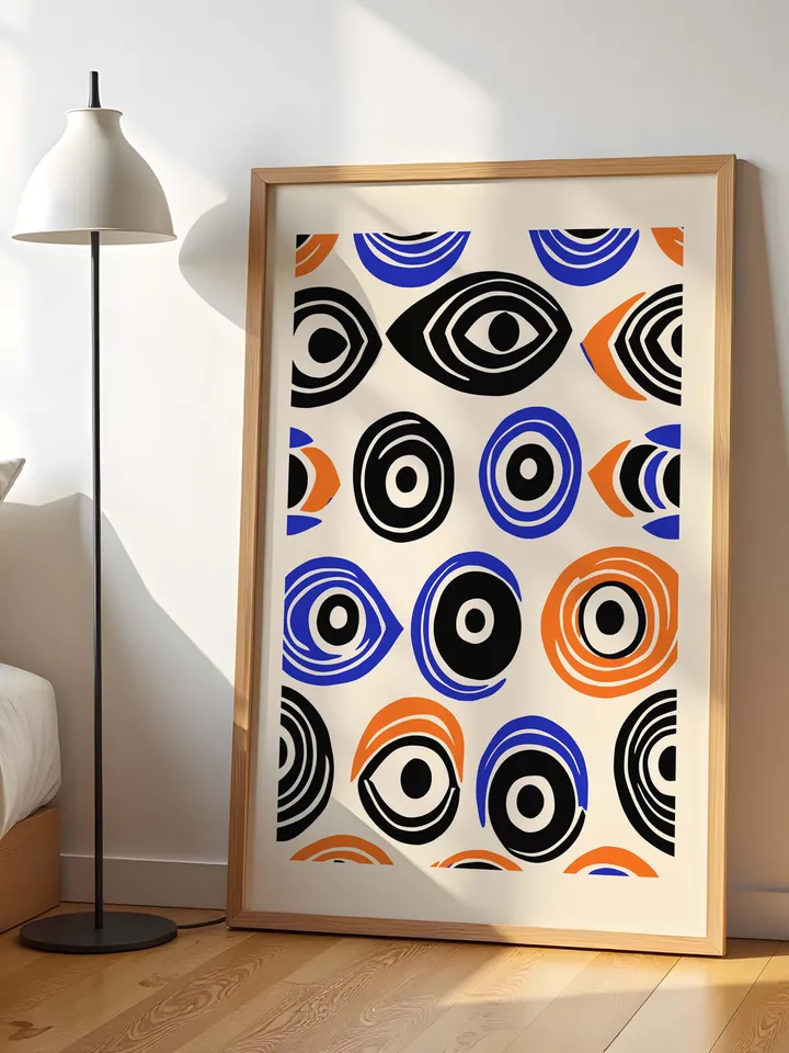 Minimalist Eye Wall Art, Abstract Eye Poster, Colorful Modern Printable, Graphic Digital Art, crayz eyes poster, Instant digital Download