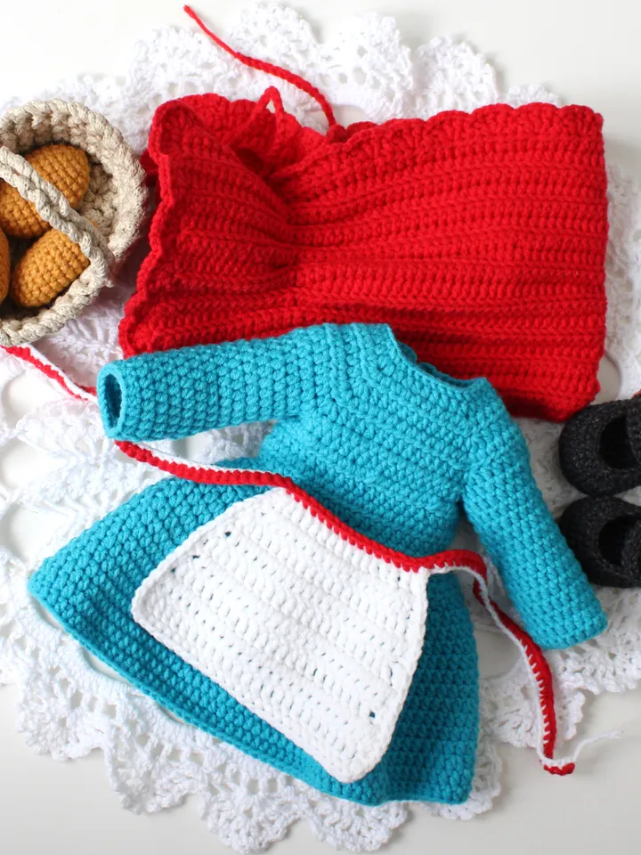 Little Red Riding Hood doll crochet pattern PDF in English Amigurumi doll Crochet tutorial