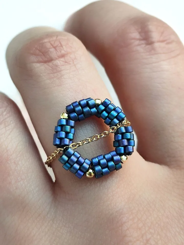 PDF tutorial - Beaded Circle chain ring
