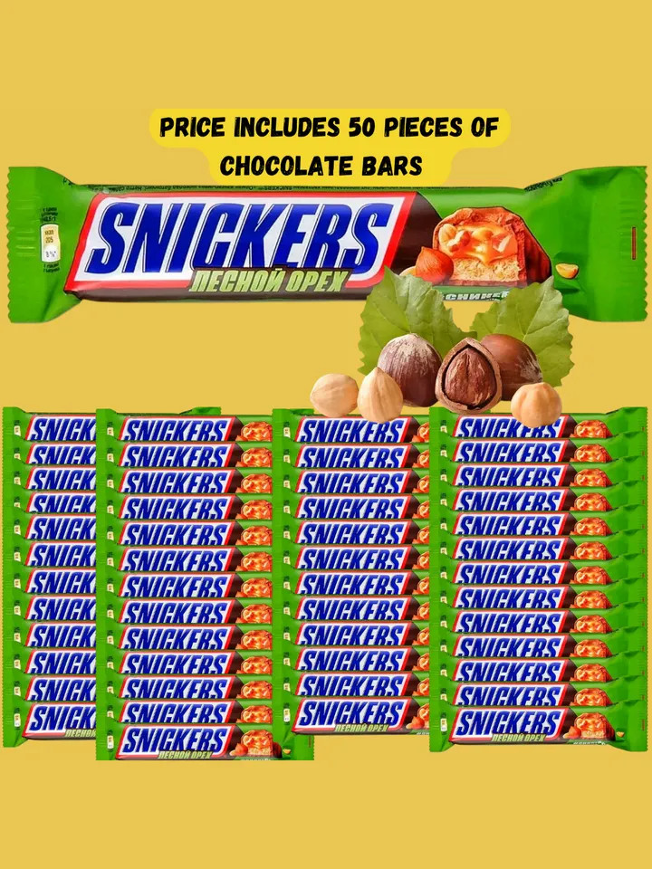Chocolate candies hazelnut hazelnuts "SNICKERS" 2,85oz the order includes 50 pcs