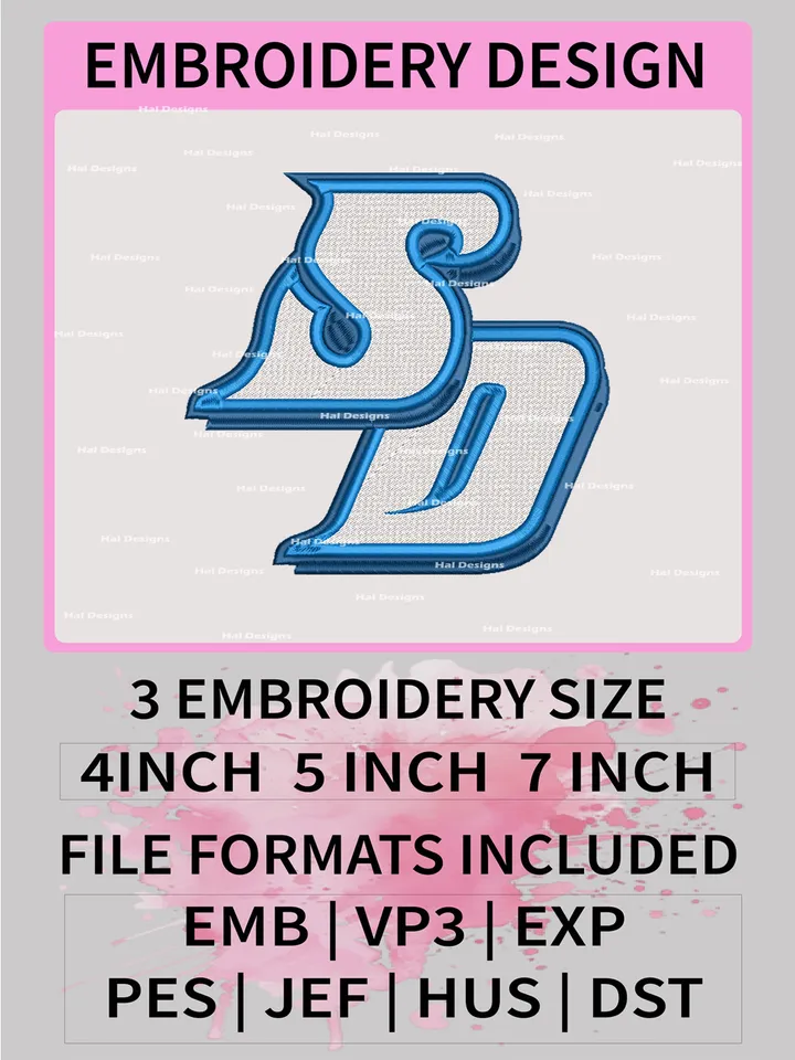 NCAA San Diego Toreros Embroidery File, 3 Sizes, 6 Formats, NCAA Machine Embroidery Design, NCAA Logo, NCAA Teams