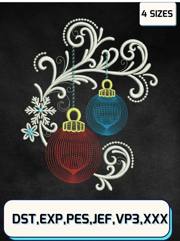 The Magic Of Christmas Embroidery Designs,Christmas Embroidery Designs,Machine Embroidery Files,4 Sizes